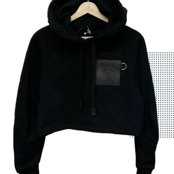LOEWE Black Leather Patch Hoodie XS Excellent condition - Picture 10 of 10